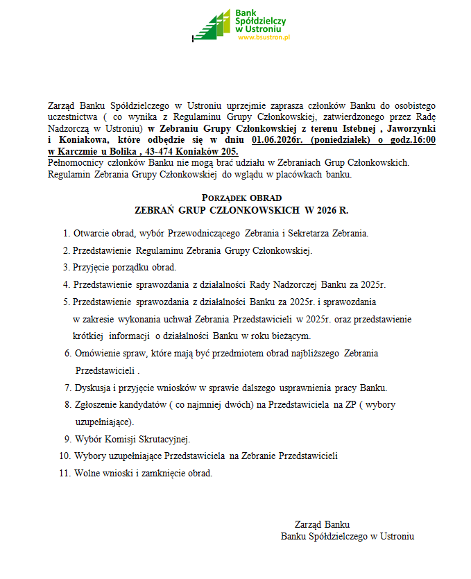 Zebranie grup Członkowskich Istebna